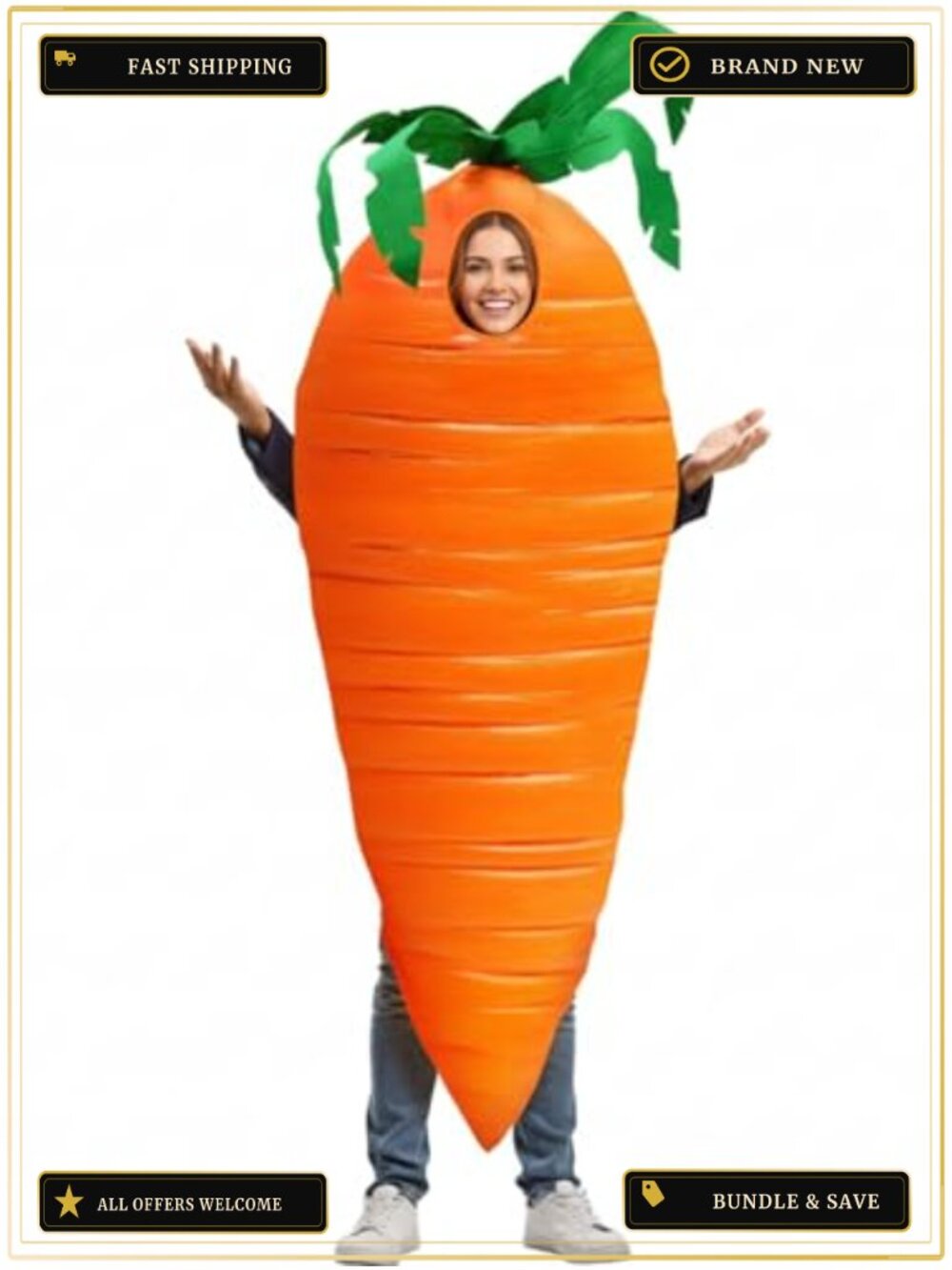 Adult Carrot Costume Sponge One Size Fits Most Easter Cosplay Outfit